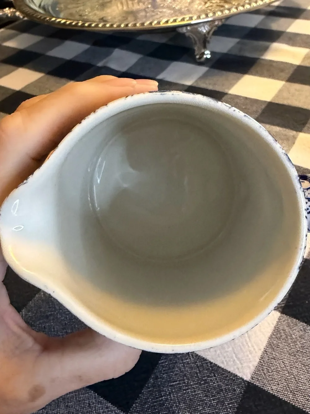 Burleigh Ironstone / Stafford England Calico Blue & White Floral Ceramic Pitcher - Picture 8 of 11